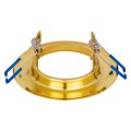 GloboStar® 77811 Χωνευτή Στρογγυλή Βάση για LED Spot GU10 - MR16 - GU5.3 Χρυσή Σταθερή Φ83mm