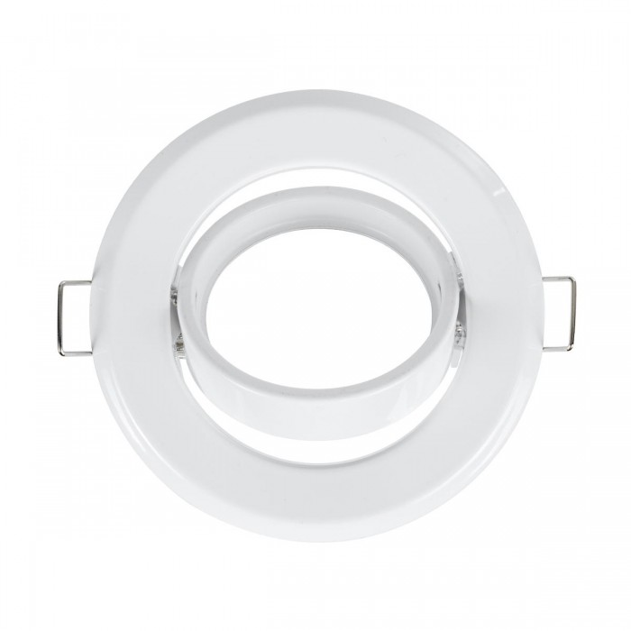 GLOBOSTAR® RAFY 77814 Χωνευτή Κινούμενη Βάση για Σποτ MR16 με Ντουί GU10/GU5.3 IP20 - Λευκό - Μ9.2 x Π9.2 x Υ3.1cm / Q7cm