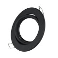 GLOBOSTAR® DELTA 77815 Χωνευτή Κινούμενη Βάση για Σποτ MR16 με Ντουί GU10/GU5.3 IP20 - Μαύρο Ματ - Μ9.2 x Π9.2 x Υ2.8cm / Q7.6cm