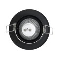 GLOBOSTAR® DELTA 77815 Χωνευτή Κινούμενη Βάση για Σποτ MR16 με Ντουί GU10/GU5.3 IP20 - Μαύρο Ματ - Μ9.2 x Π9.2 x Υ2.8cm / Q7.6cm