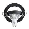 GLOBOSTAR® DELTA 77815 Χωνευτή Κινούμενη Βάση για Σποτ MR16 με Ντουί GU10/GU5.3 IP20 - Μαύρο Ματ - Μ9.2 x Π9.2 x Υ2.8cm / Q7.6cm