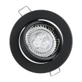 GLOBOSTAR® DELTA 77815 Χωνευτή Κινούμενη Βάση για Σποτ MR16 με Ντουί GU10/GU5.3 IP20 - Μαύρο Ματ - Μ9.2 x Π9.2 x Υ2.8cm / Q7.6cm