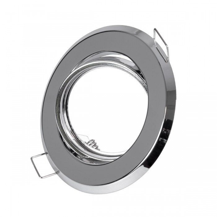 GLOBOSTAR® RAFY 77817 Χωνευτή Κινούμενη Βάση για Σποτ MR16 με Ντουί GU10/GU5.3 IP20 - Νίκελ Χρώμιο - Μ9.2 x Π9.2 x Υ3.1cm / Q7cm