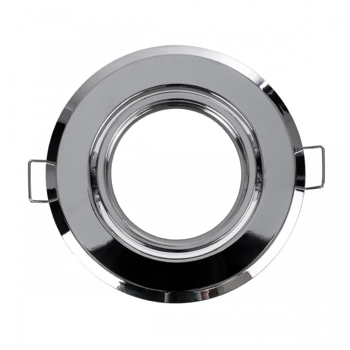 GLOBOSTAR® RAFY 77817 Χωνευτή Κινούμενη Βάση για Σποτ MR16 με Ντουί GU10/GU5.3 IP20 - Νίκελ Χρώμιο - Μ9.2 x Π9.2 x Υ3.1cm / Q7cm