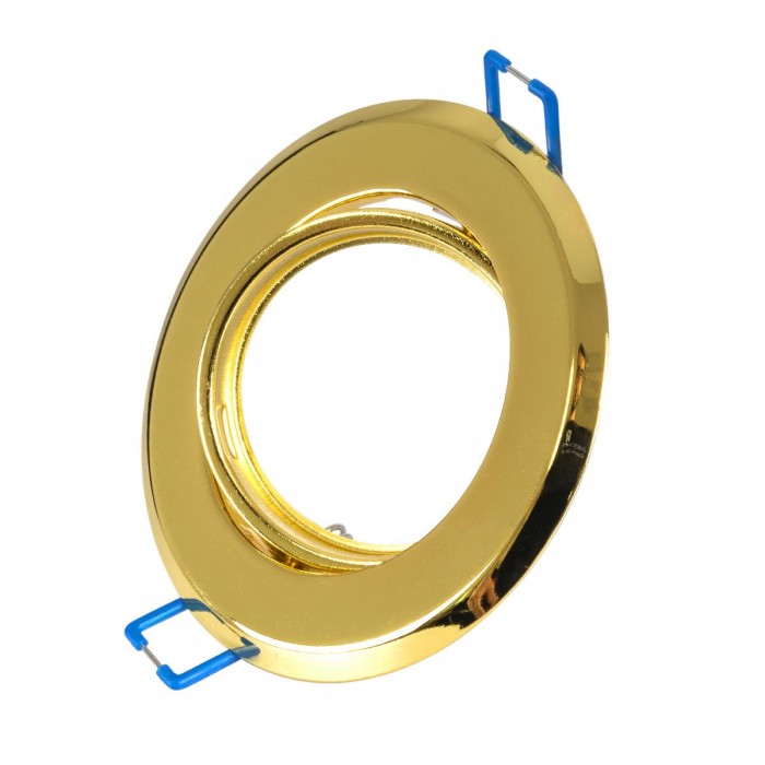 GLOBOSTAR® DELTA 77818 Χωνευτή Κινούμενη Βάση για Σποτ MR16 με Ντουί GU10/GU5.3 IP20 - Χρυσό Πλατίνα - Μ9.2 x Π9.2 x Υ2.8cm / Q7.6cm