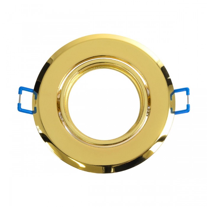 GLOBOSTAR® DELTA 77818 Χωνευτή Κινούμενη Βάση για Σποτ MR16 με Ντουί GU10/GU5.3 IP20 - Χρυσό Πλατίνα - Μ9.2 x Π9.2 x Υ2.8cm / Q7.6cm