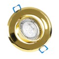 GLOBOSTAR® DELTA 77818 Χωνευτή Κινούμενη Βάση για Σποτ MR16 με Ντουί GU10/GU5.3 IP20 - Χρυσό Πλατίνα - Μ9.2 x Π9.2 x Υ2.8cm / Q7.6cm