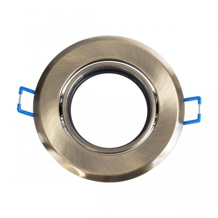 GLOBOSTAR® DELTA 77820 Χωνευτή Κινούμενη Βάση για Σποτ MR16 με Ντουί GU10/GU5.3 IP20 - Μπρούτζινο - Μ9.2 x Π9.2 x Υ2.8cm / Q7.6cm