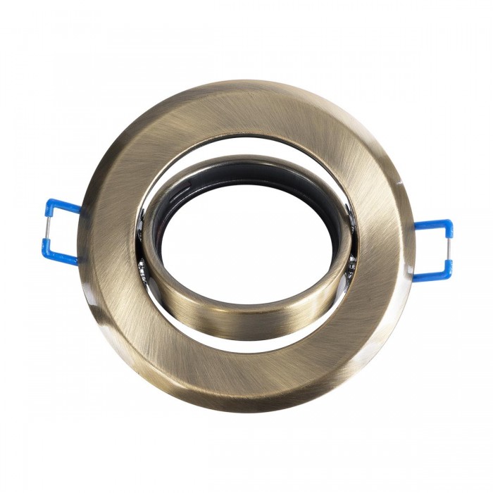 GLOBOSTAR® DELTA 77820 Χωνευτή Κινούμενη Βάση για Σποτ MR16 με Ντουί GU10/GU5.3 IP20 - Μπρούτζινο - Μ9.2 x Π9.2 x Υ2.8cm / Q7.6cm