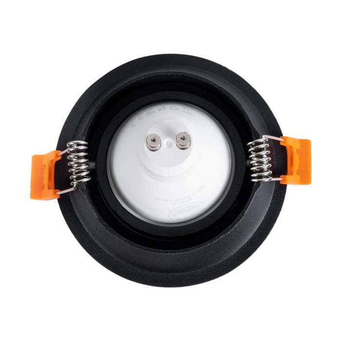 GLOBOSTAR® ALPHA 77831 Χωνευτή Κινούμενη Βάση για Σποτ MR16 με Ντουί GU10/GU5.3 IP20 - Μαύρο Ματ - Μ9.4 x Π9.4 x Υ4.2cm / Q8.3cm