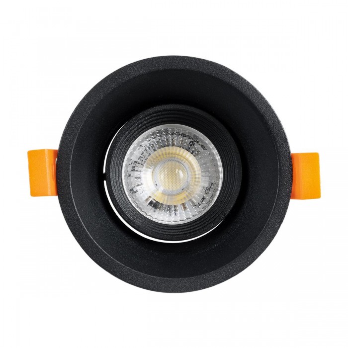 GLOBOSTAR® ALPHA 77831 Χωνευτή Κινούμενη Βάση για Σποτ MR16 με Ντουί GU10/GU5.3 IP20 - Μαύρο Ματ - Μ9.4 x Π9.4 x Υ4.2cm / Q8.3cm