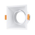 GLOBOSTAR® ALPHA 77832 Χωνευτή Κινούμενη Βάση για Σποτ MR16 με Ντουί GU10/GU5.3 IP20 - Λευκό - Μ9 x Π9 x Υ4.5cm / Q8.3cm