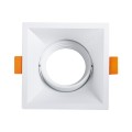 GLOBOSTAR® ALPHA 77832 Χωνευτή Κινούμενη Βάση για Σποτ MR16 με Ντουί GU10/GU5.3 IP20 - Λευκό - Μ9 x Π9 x Υ4.5cm / Q8.3cm