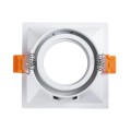 GLOBOSTAR® ALPHA 77832 Χωνευτή Κινούμενη Βάση για Σποτ MR16 με Ντουί GU10/GU5.3 IP20 - Λευκό - Μ9 x Π9 x Υ4.5cm / Q8.3cm