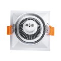 GLOBOSTAR® ALPHA 77832 Χωνευτή Κινούμενη Βάση για Σποτ MR16 με Ντουί GU10/GU5.3 IP20 - Λευκό - Μ9 x Π9 x Υ4.5cm / Q8.3cm