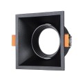 GLOBOSTAR® ALPHA 77833 Χωνευτή Κινούμενη Βάση για Σποτ MR16 με Ντουί GU10/GU5.3 IP20 - Μαύρο Ματ - Μ9 x Π9 x Υ4.5cm / Q8.3cm