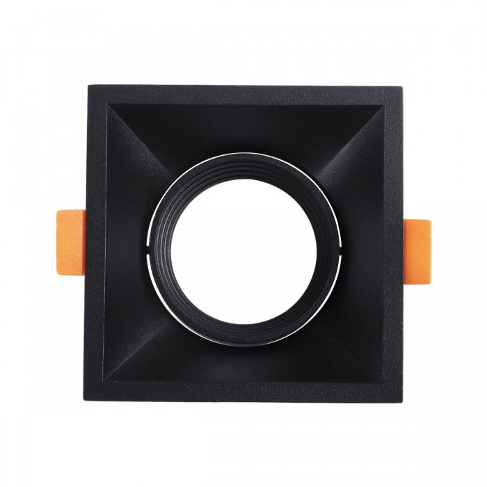 GLOBOSTAR® ALPHA 77833 Χωνευτή Κινούμενη Βάση για Σποτ MR16 με Ντουί GU10/GU5.3 IP20 - Μαύρο Ματ - Μ9 x Π9 x Υ4.5cm / Q8.3cm