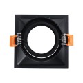 GLOBOSTAR® ALPHA 77833 Χωνευτή Κινούμενη Βάση για Σποτ MR16 με Ντουί GU10/GU5.3 IP20 - Μαύρο Ματ - Μ9 x Π9 x Υ4.5cm / Q8.3cm