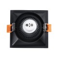 GLOBOSTAR® ALPHA 77833 Χωνευτή Κινούμενη Βάση για Σποτ MR16 με Ντουί GU10/GU5.3 IP20 - Μαύρο Ματ - Μ9 x Π9 x Υ4.5cm / Q8.3cm