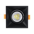 GLOBOSTAR® ALPHA 77833 Χωνευτή Κινούμενη Βάση για Σποτ MR16 με Ντουί GU10/GU5.3 IP20 - Μαύρο Ματ - Μ9 x Π9 x Υ4.5cm / Q8.3cm
