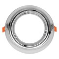 GloboStar® 77850 Χωνευτή Στρογγυλή Βάση για Spot AR111 Λευκή Κινούμενη σε 2 Άξονες Φ17.2 x Y5.5cm