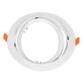 GloboStar® 77850 Χωνευτή Στρογγυλή Βάση για Spot AR111 Λευκή Κινούμενη σε 2 Άξονες Φ17.2 x Y5.5cm