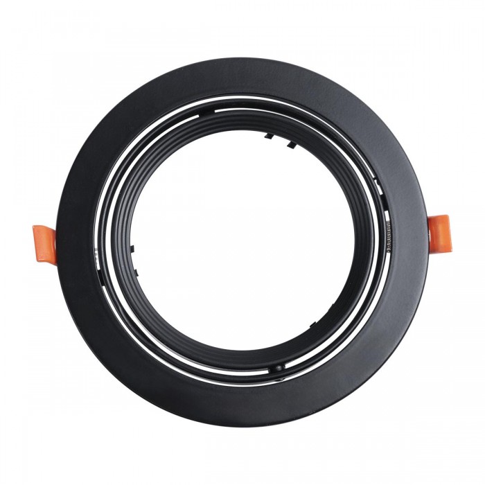 GLOBOSTAR® VITA 77851 Χωνευτή Κινούμενη Βάση για Σποτ AR111 για Ντουί GU10/GU5.3 IP20 - Μαύρο Ματ - Μ18 x Π18 x Υ4.5cm / Q16.5cm