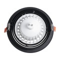 GLOBOSTAR® VITA 77851 Χωνευτή Κινούμενη Βάση για Σποτ AR111 για Ντουί GU10/GU5.3 IP20 - Μαύρο Ματ - Μ18 x Π18 x Υ4.5cm / Q16.5cm