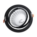 GLOBOSTAR® VITA 77851 Χωνευτή Κινούμενη Βάση για Σποτ AR111 για Ντουί GU10/GU5.3 IP20 - Μαύρο Ματ - Μ18 x Π18 x Υ4.5cm / Q16.5cm