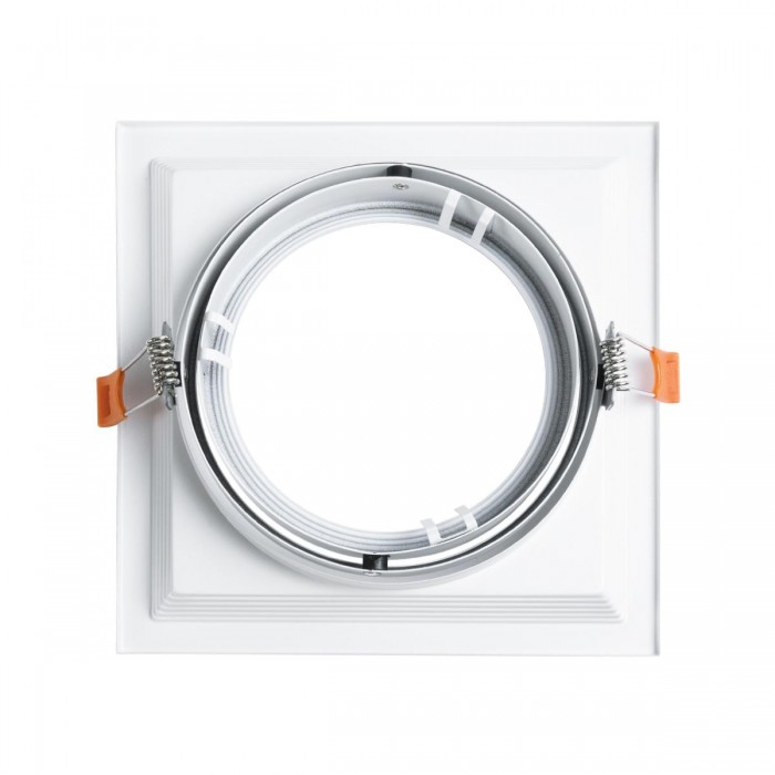 GLOBOSTAR® VITA 77852 Χωνευτή Κινούμενη Βάση για Σποτ AR111 για Ντουί GU10/GU5.3 IP20 - Λευκό - Μ18 x Π18 x Υ4.5cm / Q17.5 x 17.5cm