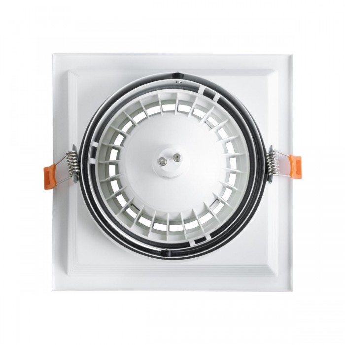 GLOBOSTAR® VITA 77852 Χωνευτή Κινούμενη Βάση για Σποτ AR111 για Ντουί GU10/GU5.3 IP20 - Λευκό - Μ18 x Π18 x Υ4.5cm / Q17.5 x 17.5cm