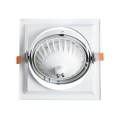 GLOBOSTAR® VITA 77852 Χωνευτή Κινούμενη Βάση για Σποτ AR111 για Ντουί GU10/GU5.3 IP20 - Λευκό - Μ18 x Π18 x Υ4.5cm / Q17.5 x 17.5cm