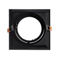 GLOBOSTAR® VITA 77853 Χωνευτή Κινούμενη Βάση για Σποτ AR111 για Ντουί GU10/GU5.3 IP20 - Μαύρο Ματ - Μ18 x Π18 x Υ4.5cm / Q17.5 x 17.5cm