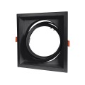GLOBOSTAR® VITA 77853 Χωνευτή Κινούμενη Βάση για Σποτ AR111 για Ντουί GU10/GU5.3 IP20 - Μαύρο Ματ - Μ18 x Π18 x Υ4.5cm / Q17.5 x 17.5cm
