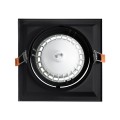 GLOBOSTAR® VITA 77853 Χωνευτή Κινούμενη Βάση για Σποτ AR111 για Ντουί GU10/GU5.3 IP20 - Μαύρο Ματ - Μ18 x Π18 x Υ4.5cm / Q17.5 x 17.5cm
