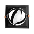GLOBOSTAR® VITA 77853 Χωνευτή Κινούμενη Βάση για Σποτ AR111 για Ντουί GU10/GU5.3 IP20 - Μαύρο Ματ - Μ18 x Π18 x Υ4.5cm / Q17.5 x 17.5cm
