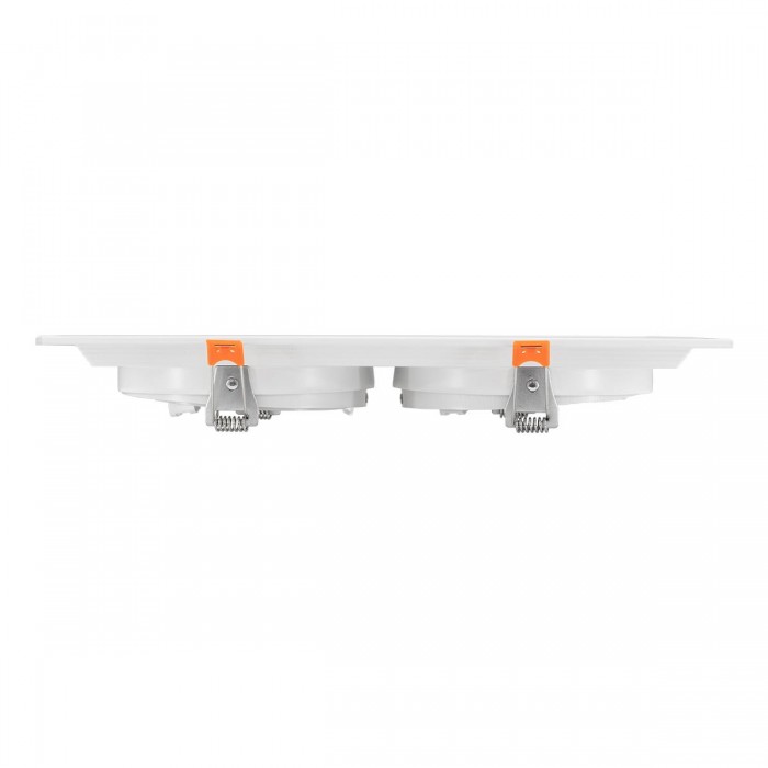 GloboStar® 77854 Χωνευτή Τετράγωνη Διπλή Βάση για Spot AR111 Λευκή Κινούμενη σε 2 Άξονες M33.5 x Π17.5 x Y5.5cm