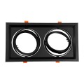 GloboStar® 77855 Χωνευτή Τετράγωνη Διπλή Βάση για Spot AR111 Μαύρη Κινούμενη σε 2 Άξονες M33.5 x Π17.5 x Y5.5cm