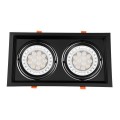 GloboStar® 77855 Χωνευτή Τετράγωνη Διπλή Βάση για Spot AR111 Μαύρη Κινούμενη σε 2 Άξονες M33.5 x Π17.5 x Y5.5cm