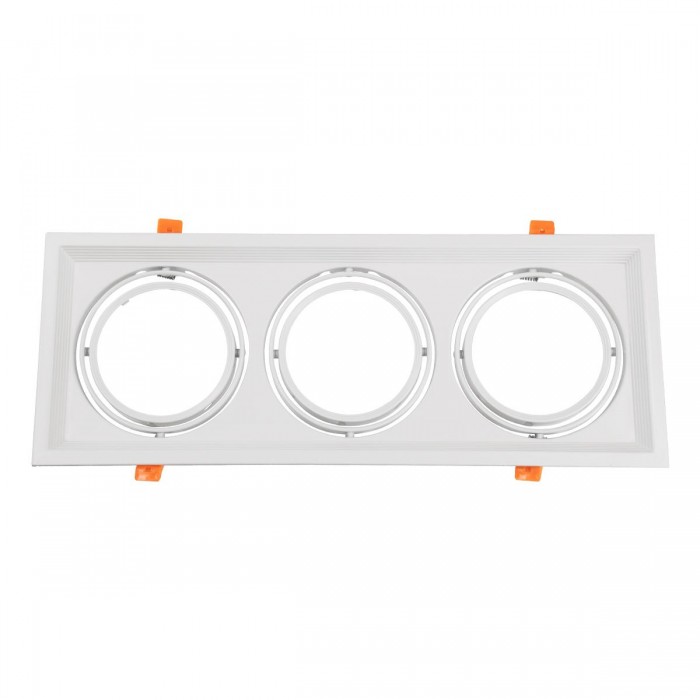 GloboStar® 77856 Χωνευτή Τετράγωνη Τριπλή Βάση για Spot AR111 Λευκή Κινούμενη σε 2 Άξονες M48.7 x Π18.7 x Y5.5cm GloboStar® 77856 Χωνευτή Τετράγωνη Τριπλή Βάση για Spot AR111 Λευκή Κινούμενη σε 2 Άξονες M48.7 x Π18.7 x Y5.5cm