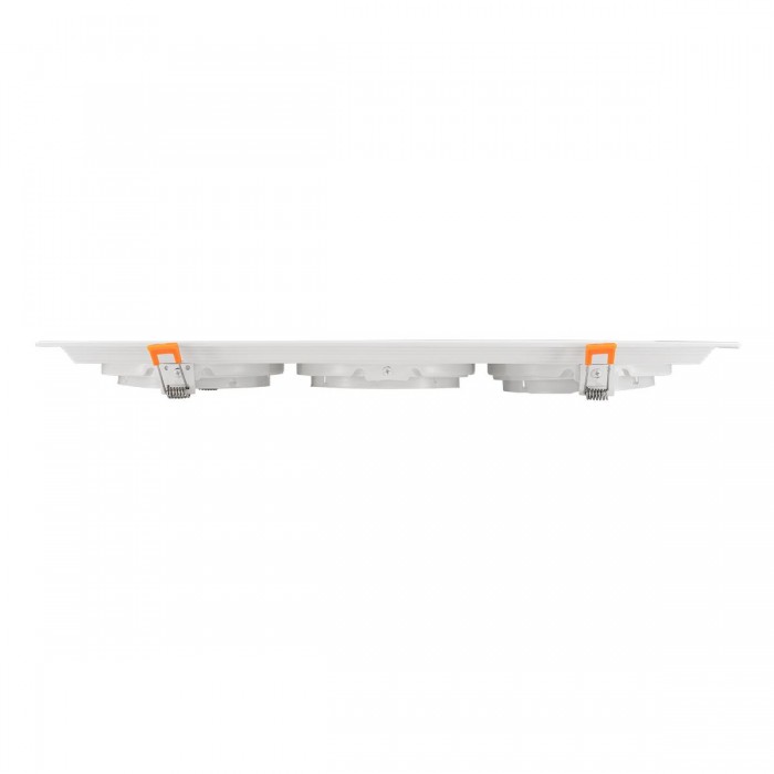 GloboStar® 77856 Χωνευτή Τετράγωνη Τριπλή Βάση για Spot AR111 Λευκή Κινούμενη σε 2 Άξονες M48.7 x Π18.7 x Y5.5cm