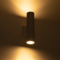 GLOBOSTAR® WALLY 77871 Μοντέρνο Φωτιστικό Τοίχου - Απλίκα με Ντουί 2 x GU10 AC 220-240V Αδιάβροχο IP65 - Λευκό Ματ - Μ6.4 x Π11 x Υ25cm