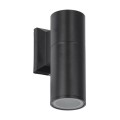 GLOBOSTAR® WALLY 77872 Μοντέρνο Φωτιστικό Τοίχου - Απλίκα με Ντουί 1 x GU10 AC 220-240V Αδιάβροχο IP65 - Μαύρο Ματ - Μ6.4 x Π11 x Υ17cm