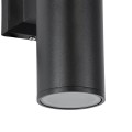 GLOBOSTAR® WALLY 77872 Μοντέρνο Φωτιστικό Τοίχου - Απλίκα με Ντουί 1 x GU10 AC 220-240V Αδιάβροχο IP65 - Μαύρο Ματ - Μ6.4 x Π11 x Υ17cm