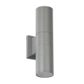 GLOBOSTAR® WALLY 77875 Μοντέρνο Φωτιστικό Τοίχου - Απλίκα με Ντουί 2 x GU10 AC 220-240V Αδιάβροχο IP65 - Γκρι Ματ - Μ6.4 x Π11 x Υ25cm