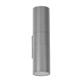 GLOBOSTAR® WALLY 77875 Μοντέρνο Φωτιστικό Τοίχου - Απλίκα με Ντουί 2 x GU10 AC 220-240V Αδιάβροχο IP65 - Γκρι Ματ - Μ6.4 x Π11 x Υ25cm
