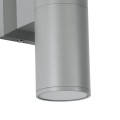 GLOBOSTAR® WALLY 77875 Μοντέρνο Φωτιστικό Τοίχου - Απλίκα με Ντουί 2 x GU10 AC 220-240V Αδιάβροχο IP65 - Γκρι Ματ - Μ6.4 x Π11 x Υ25cm