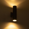 GLOBOSTAR® WALLY 77875 Μοντέρνο Φωτιστικό Τοίχου - Απλίκα με Ντουί 2 x GU10 AC 220-240V Αδιάβροχο IP65 - Γκρι Ματ - Μ6.4 x Π11 x Υ25cm