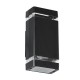 GLOBOSTAR® QUATRO 77893 Μοντέρνο Φωτιστικό Τοίχου - Απλίκα με Ντουί 2 x GU10 AC 220-240V Αδιάβροχο IP65 - Μαύρο Ματ - Μ11 x Π10 x Υ25.5cm GLOBOSTAR® QUATRO 77893 Μοντέρνο Φωτιστικό Τοίχου - Απλίκα με Ντουί 2 x GU10 AC 220-240V Αδιάβροχο IP65 - Μαύρο Ματ - Μ11 x Π10 x Υ25.5cm