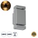 GLOBOSTAR® QUATRO 77895 Μοντέρνο Φωτιστικό Τοίχου - Απλίκα με Ντουί 2 x GU10 AC 220-240V Αδιάβροχο IP65 - Γκρι Ματ - Μ11 x Π10 x Υ25.5cm GLOBOSTAR® QUATRO 77895 Μοντέρνο Φωτιστικό Τοίχου - Απλίκα με Ντουί 2 x GU10 AC 220-240V Αδιάβροχο IP65 - Γκρι Ματ - Μ11 x Π10 x Υ25.5cm